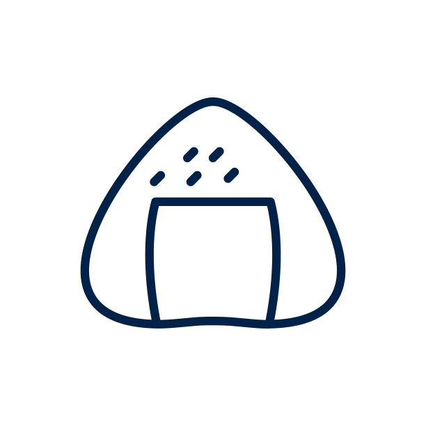 饭团图标logo模板隔离在白色背景上。图片下载