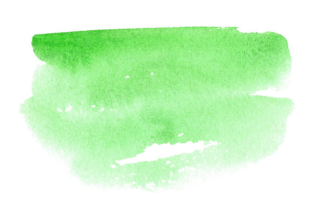 摘要以绿色水彩形状为背景，隔离在白色上图片下载