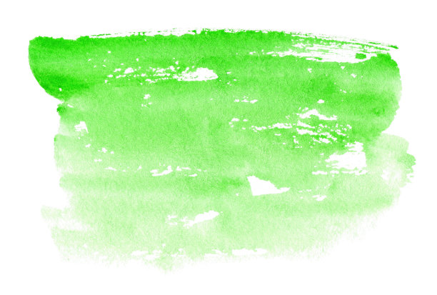 摘要以绿色水彩形状为背景，隔离在白色上图片下载