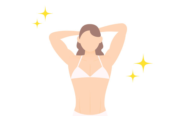 一个健身女，手放在脑后摆姿势图片下载