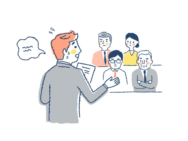 一个紧张的人在公共场合发表演讲图片下载