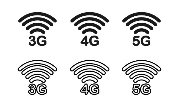 3G, 4G, 5G网络信号。孤立在白色背景上。图片下载