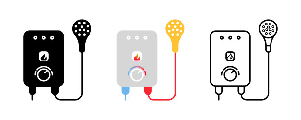 热虹吸安装，浴室热水器图标设置。图片下载