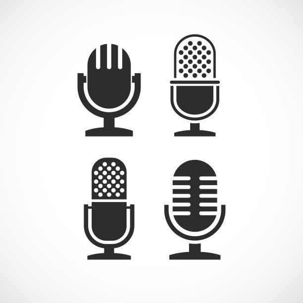 经典的麦克风矢量图标图片下载
