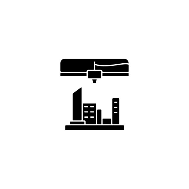 3d打印的城市计划黑色字形图标图片下载