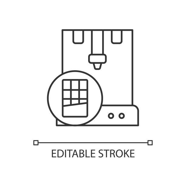 3d打印巧克力线性图标图片下载
