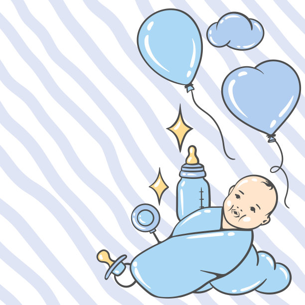 生日快乐问候和请柬。节日男婴淋浴庆祝符号。图片下载