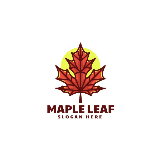 向量插图枫树简单的吉祥物风格。图片下载