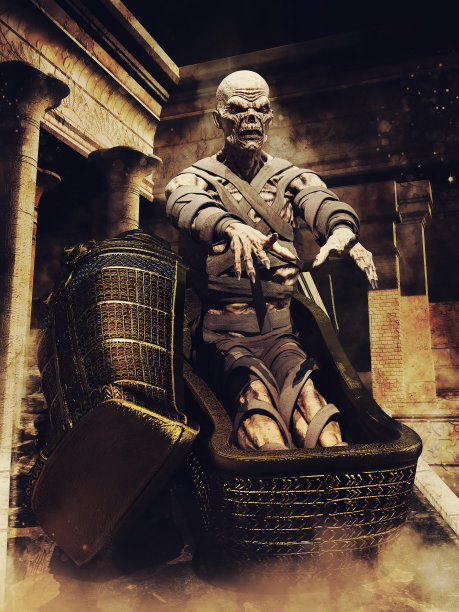 古老的木乃伊从棺材里爬出来图片下载