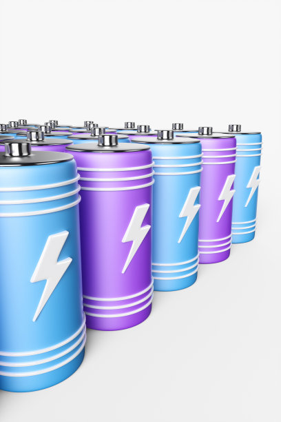 白色背景上的大组电池。3 d渲染插图。图片下载