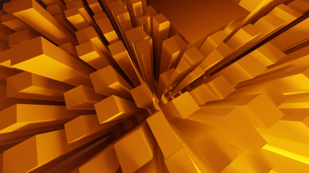 3D块形状，霓虹灯，摩天大楼模式图片下载