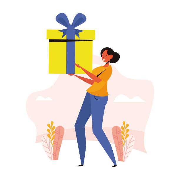 庆祝-礼物概念，人的旗帜图片下载