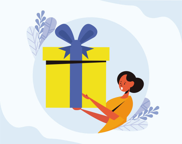 庆祝 - 手持大礼物的女子图片下载