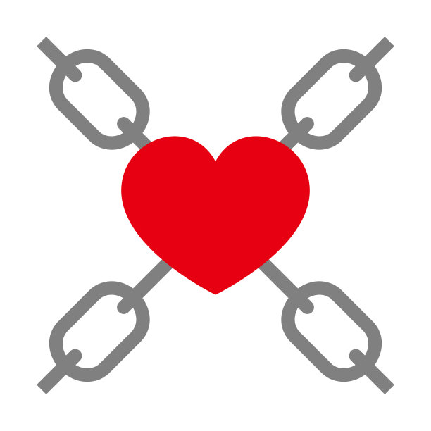 心与链孤立矢量插图。图片下载