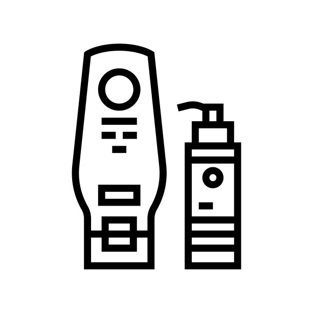 牛奶和头发乳剂线图标矢量插图图片下载