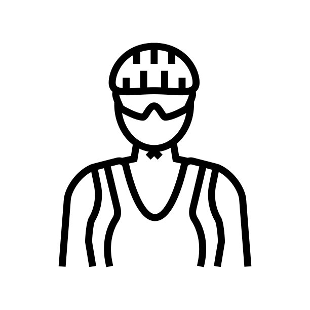 女性自行车线图标矢量插图图片下载