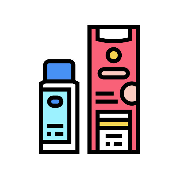 澄清器和氧化物包头发着色颜色图标矢量插图图片下载