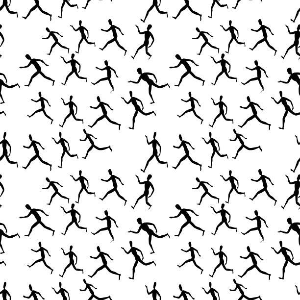 轮廓的无缝模式抽象运行的人的形象图片下载