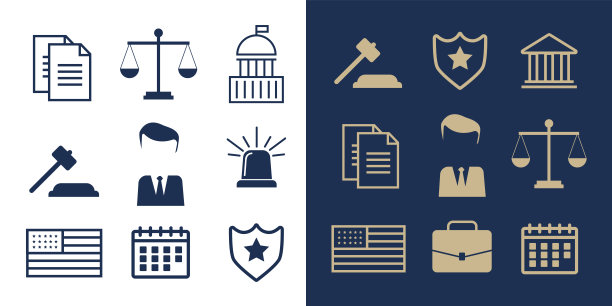 律师的概念。平面风格的律师图标。律师符号和符号向量。律师设置说明图片下载