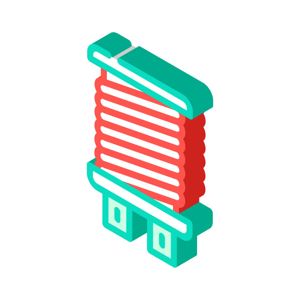 线圈电磁等距图标矢量插图图片下载