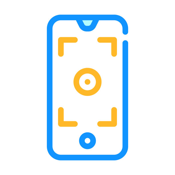 智能手机取景器颜色图标矢量插图图片下载