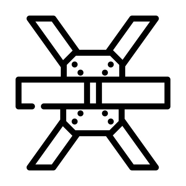 建筑金属零件线图标矢量插图图片下载