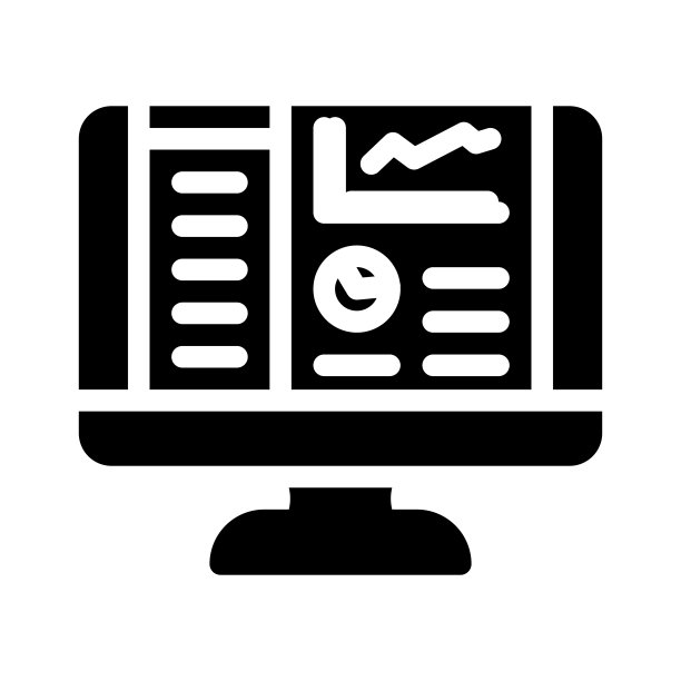 报告系统字形图标矢量插图图片下载