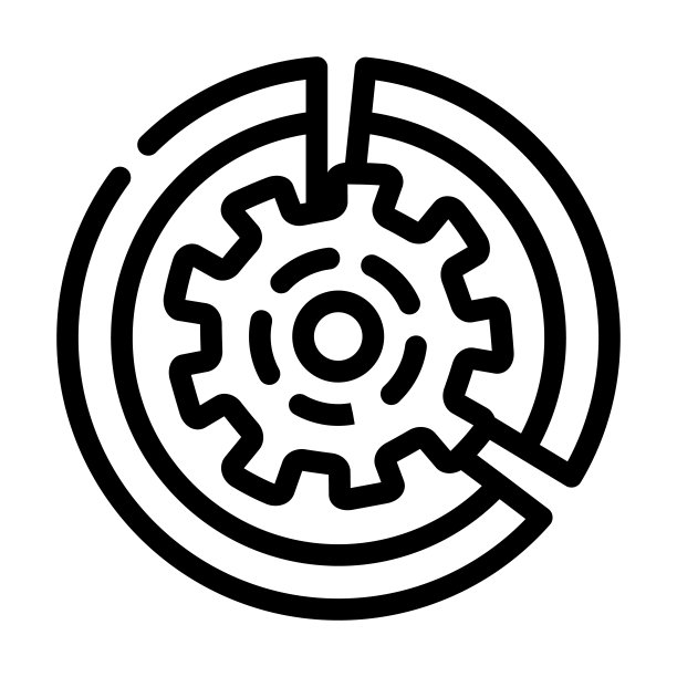 齿轮工作流程ERP线性图标矢量图示图片下载