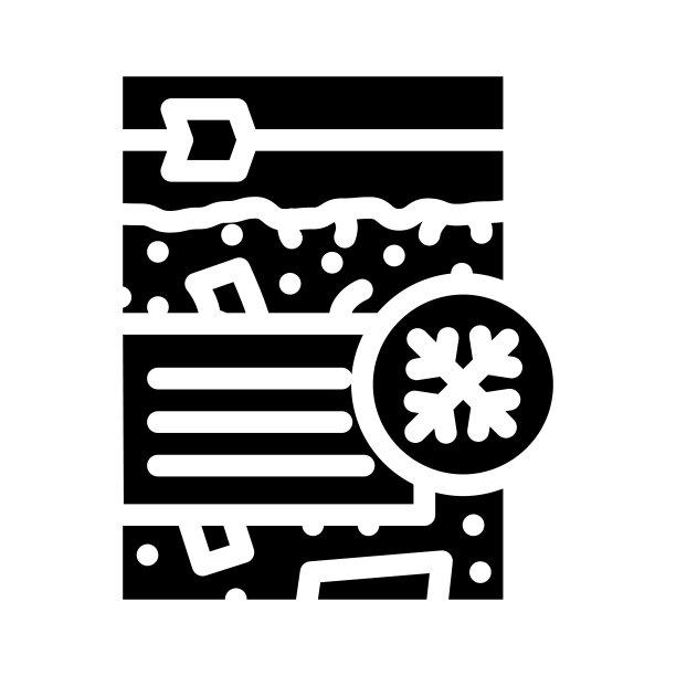 冰冻蔬菜字形图标矢量插图图片下载