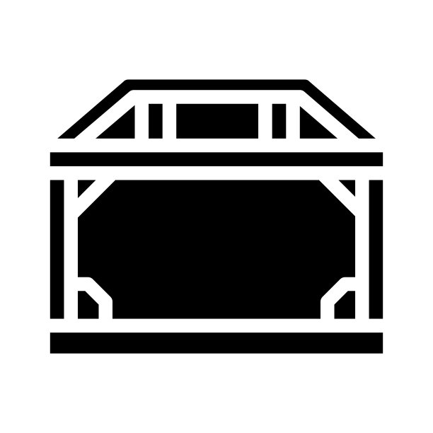 房屋金属框架建筑字形图标矢量插图图片下载