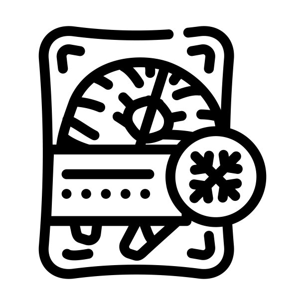 鱼冻海鲜线图标矢量插图图片下载