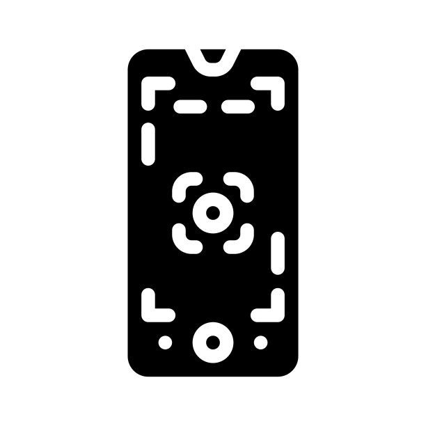 微距摄影手机相机字形图标矢量插图图片下载