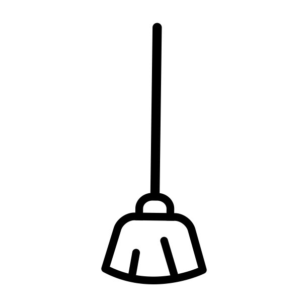 扫帚图标矢量标志模板插图图片下载