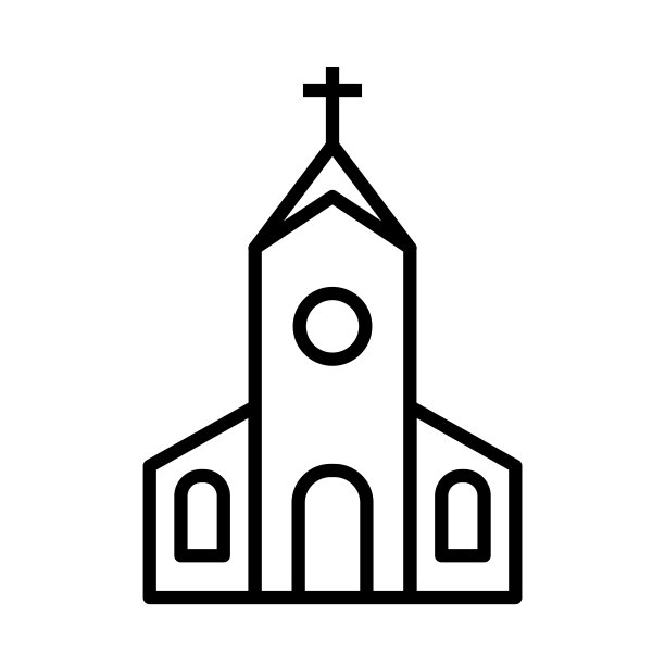 教堂宗教建筑图标设计矢量模板插图图片下载