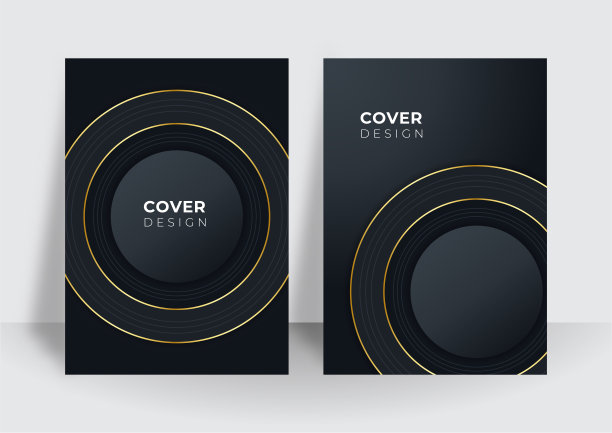 现代黑色封面设计集。奢华创意金动态线条图案。为商务宣传册，海报，笔记本，菜单模板的正式premium vector背景图片下载