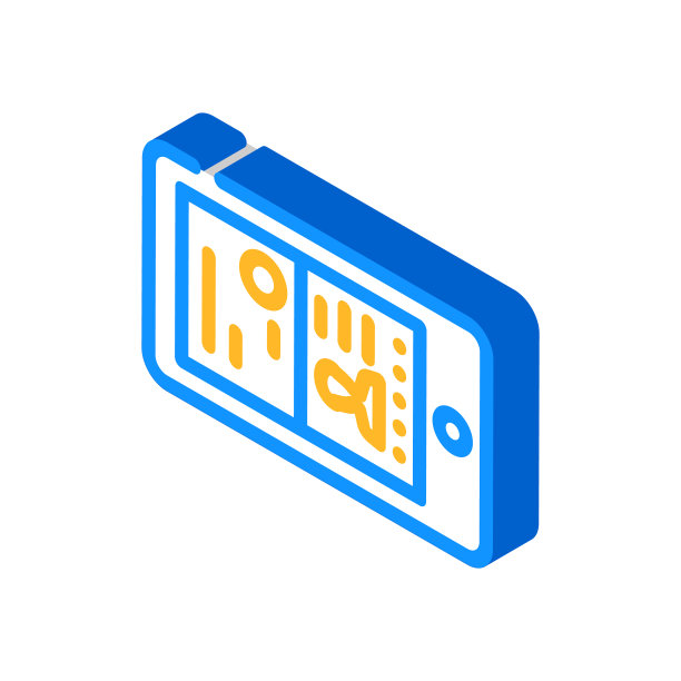 摄影文件取景器等距图标矢量插图图片下载