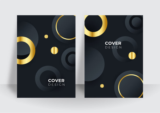 现代黑色封面设计集。奢华创意金动态线条图案。为商务宣传册，海报，笔记本，菜单模板的正式premium vector背景图片下载