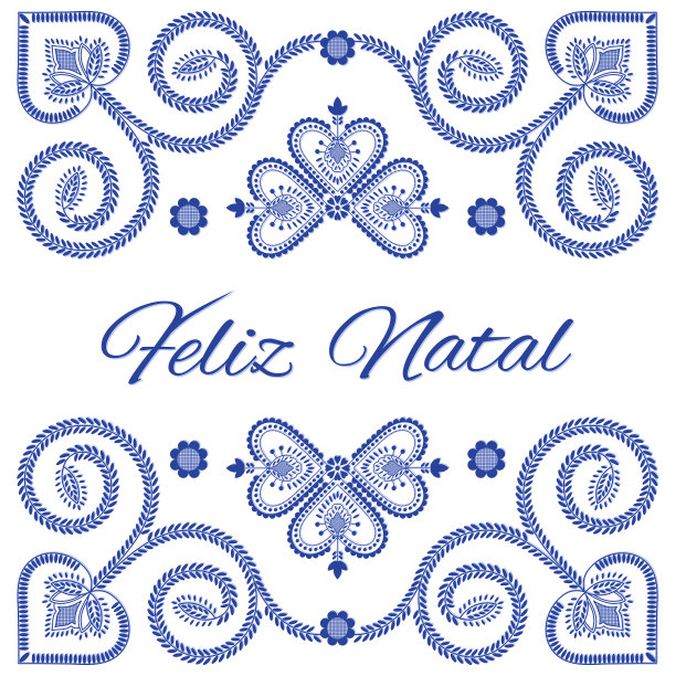 北欧民间艺术季节卡矢量模板。纳塔尔-葡萄牙语圣诞快乐。图片下载