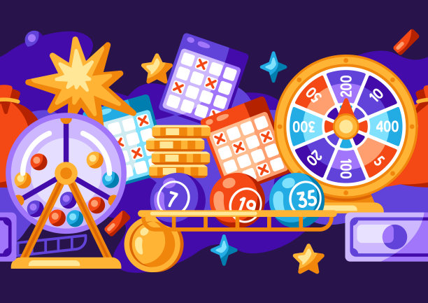 彩票和宾果的无缝模式。赌博或网络游戏的图标。图片下载