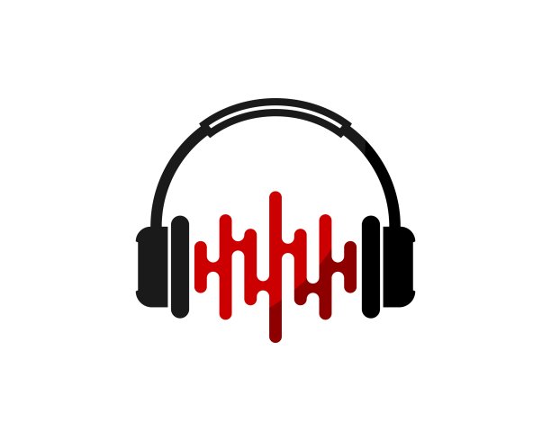 带有抽象脉冲的音乐耳机图片下载