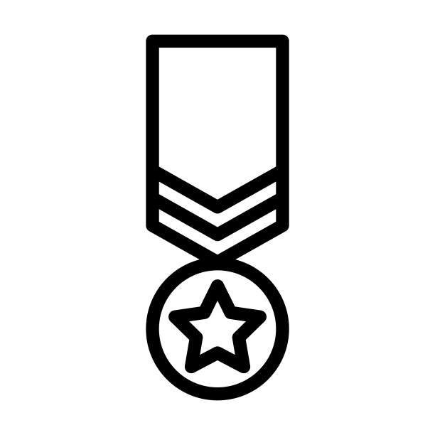 军衔图标矢量标志模板插图图片下载