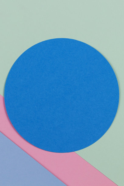 抽象彩色纸的纹理背景。几何形状和线在蓝色，浅绿色，黄色，淡粉色的颜色图片下载