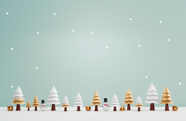 3 d渲染。圣诞节和新年的概念图片下载