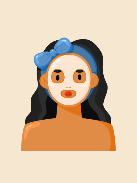 一个可爱的深色皮肤的女人，脸上戴着化妆面具，头带。图片下载