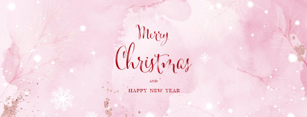 圣诞节和冬天的水彩抽象艺术在粉红色的背景图片下载