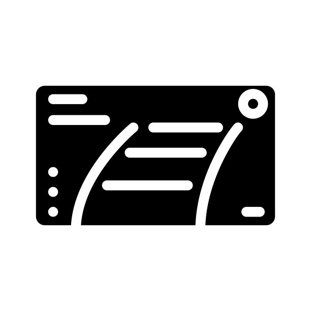 汽车后视图相机取景器字形图标矢量插图图片下载