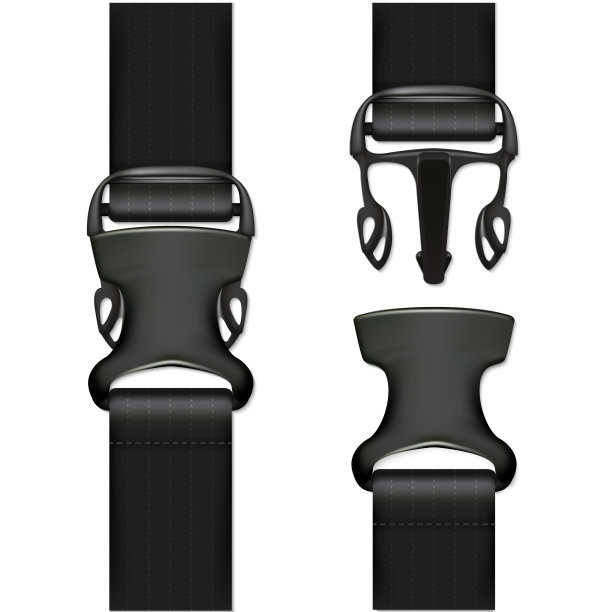 逼真的详细3d快速释放扣集。向量图片下载