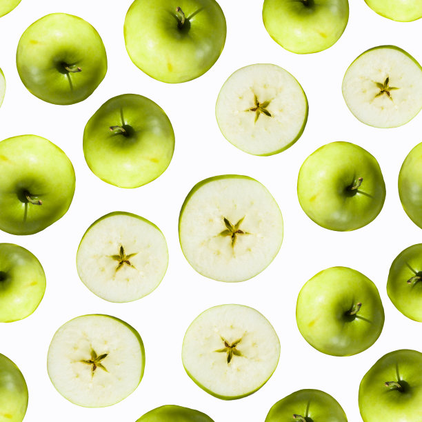 无缝模式从青苹果。照片拼贴。图片下载
