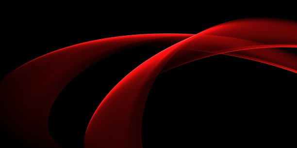 黑色背景上的抽象红色波浪图片下载