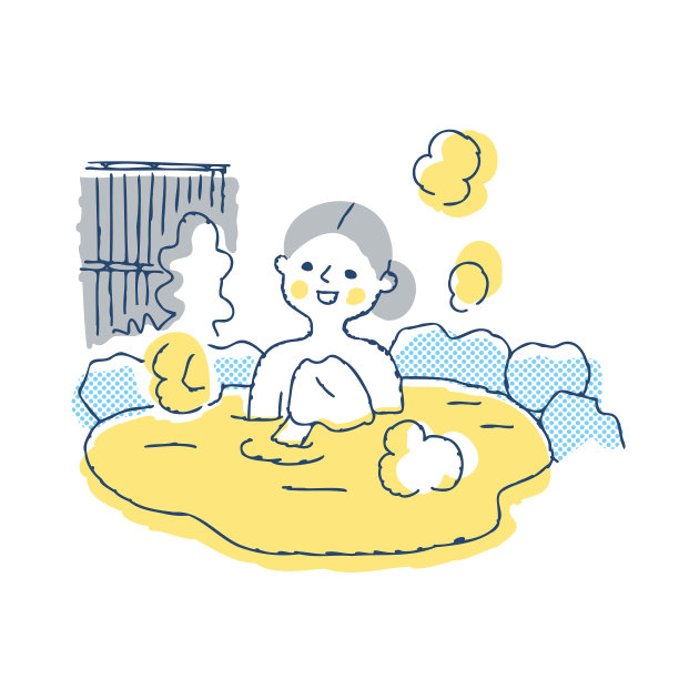 一个女人在露天浴室里放松图片下载